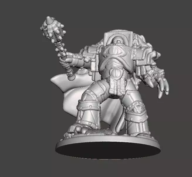 6MM SCALE HERETIC WARLORD MINIATURE MODEL SCIFI OR FANTASY GAMES 3D print model_8