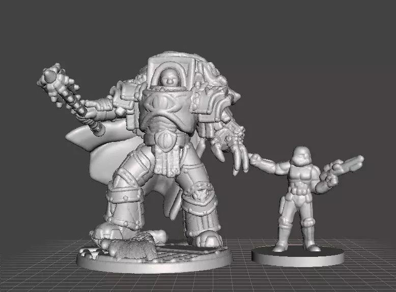 6MM SCALE HERETIC WARLORD MINIATURE MODEL SCIFI OR FANTASY GAMES 3D print model_5