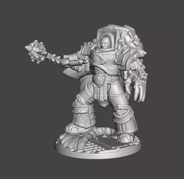 6MM SCALE HERETIC WARLORD MINIATURE MODEL SCIFI OR FANTASY GAMES 3D print model_2