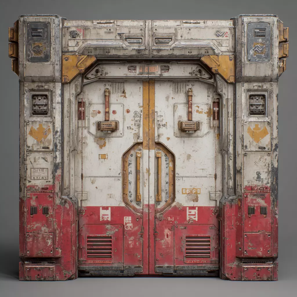 Sci-Fi Doors Set 3D model_5