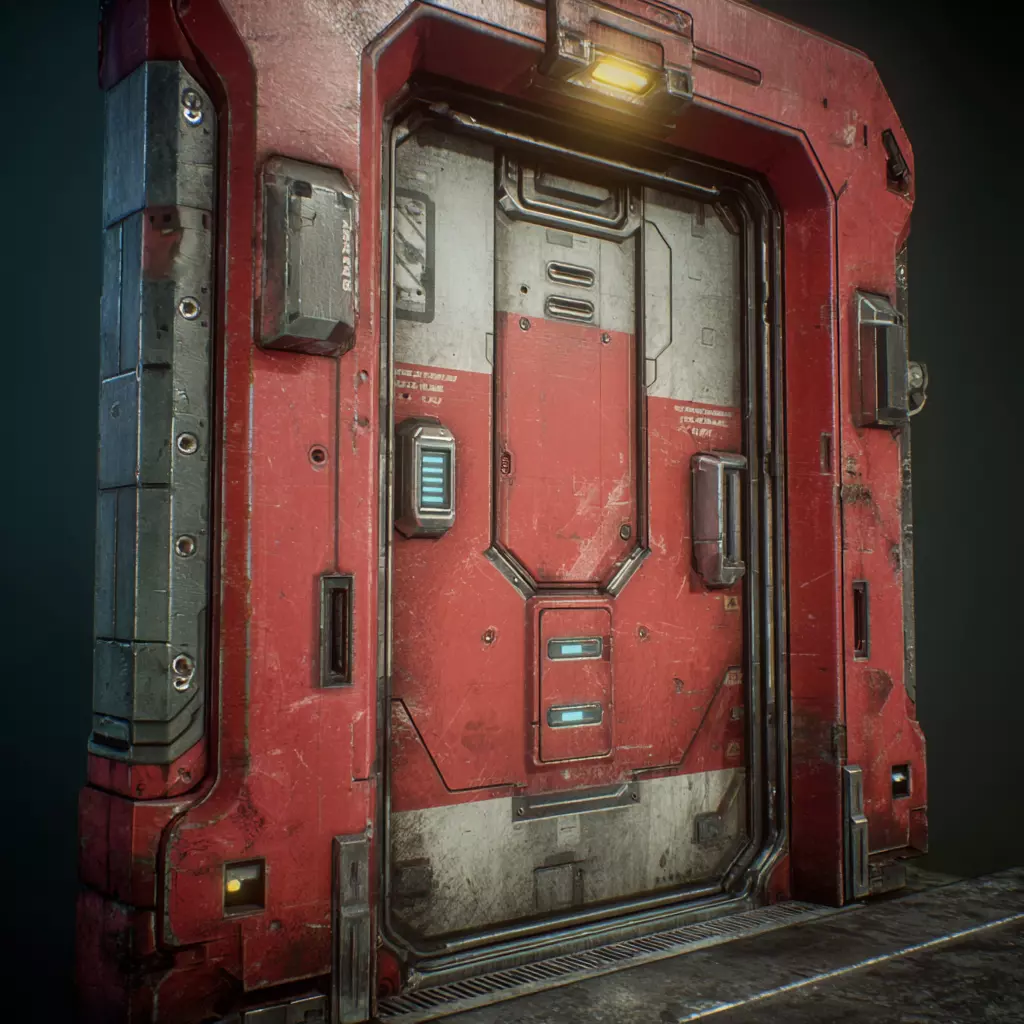Sci-Fi Doors Set 3D model_7