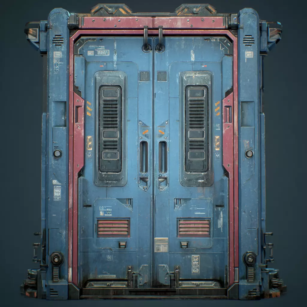 Sci-Fi Doors Set 3D model_6