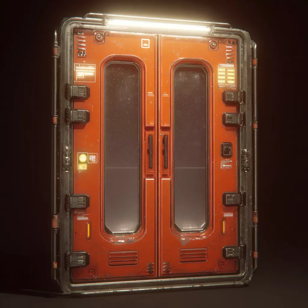 Sci-Fi Doors Set 3D model_10