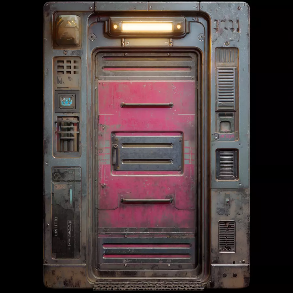 Sci-Fi Doors Set 3D model_12