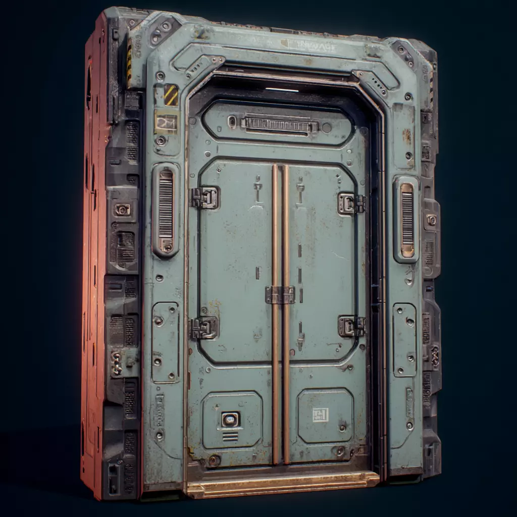 Sci-Fi Doors Set 3D model_8