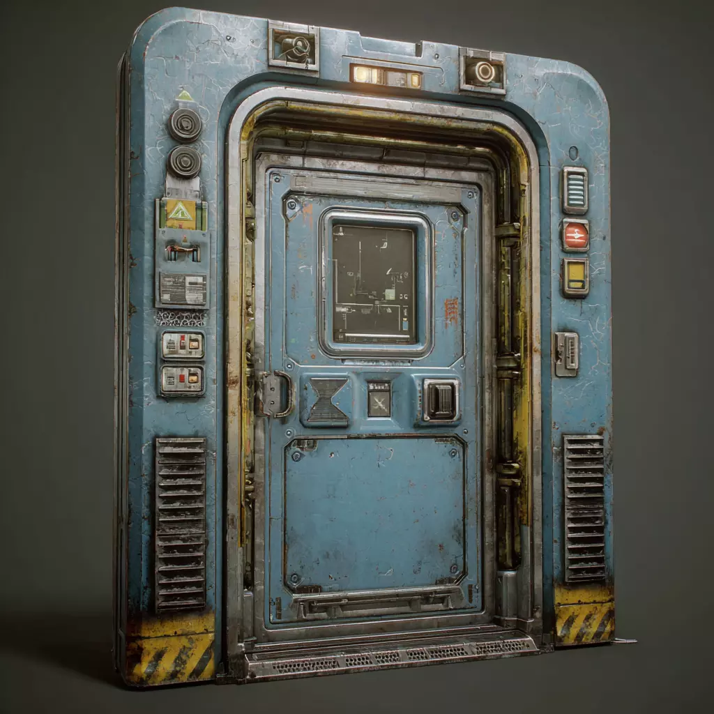 Sci-Fi Doors Set 3D model_9