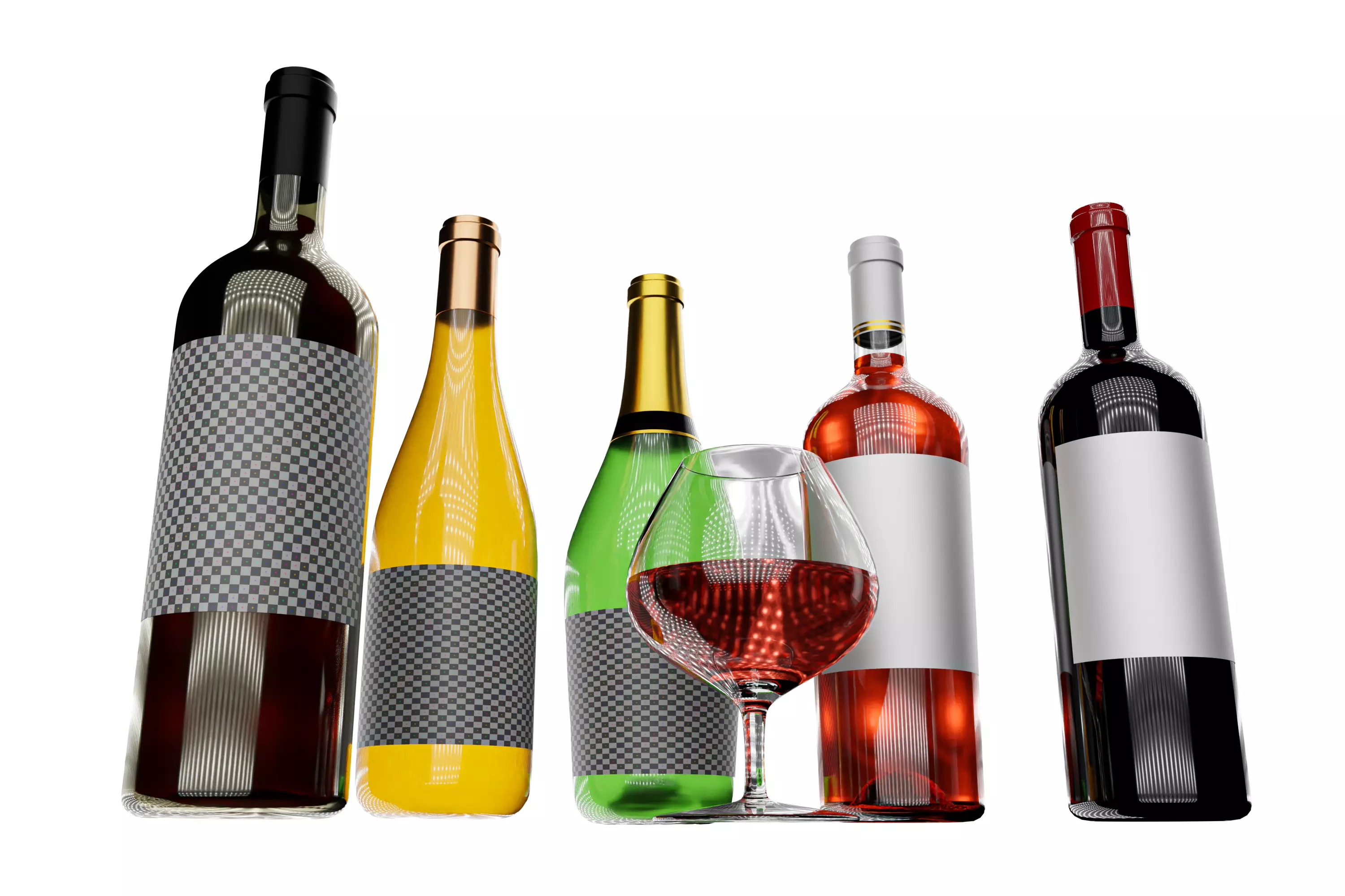 Wine bottle collection 3D model_3