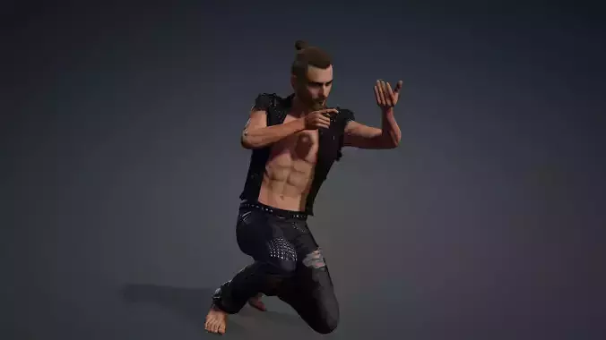 Punk Style Male 3D Character 3D model