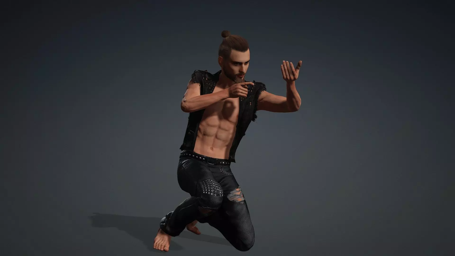 Punk Style Male 3D Character 3D model_0