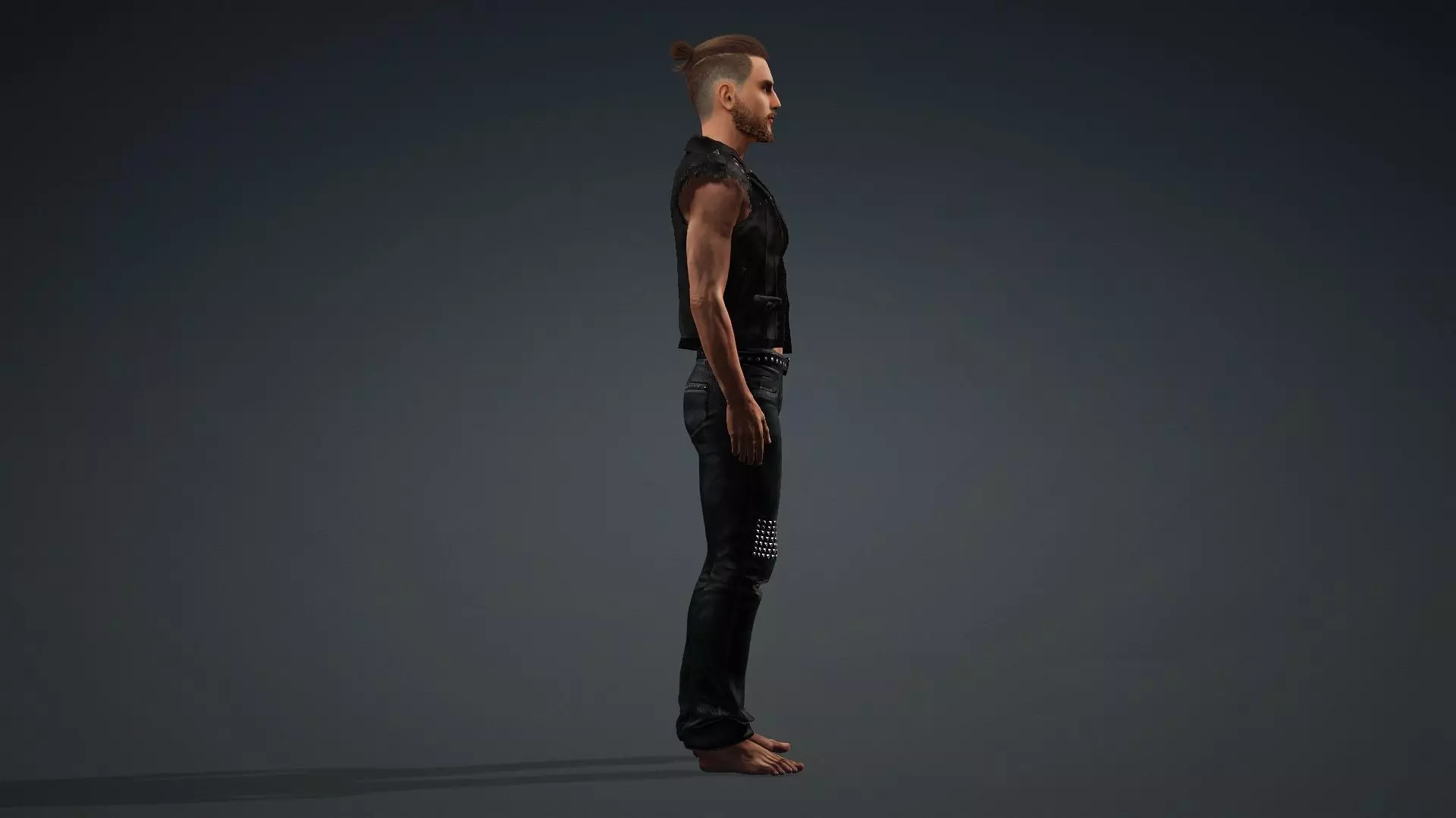 Punk Style Male 3D Character 3D model_3