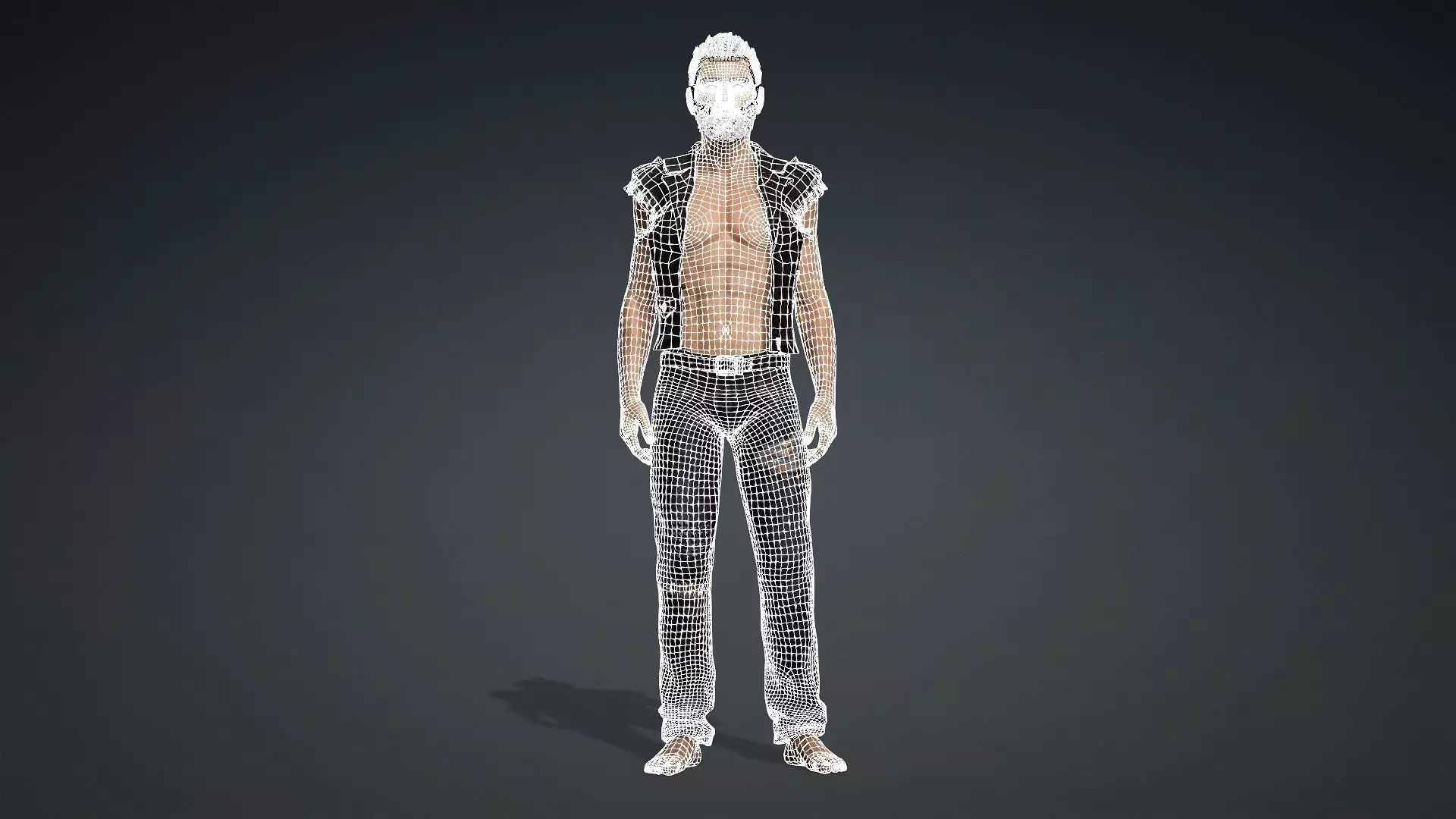 Punk Style Male 3D Character 3D model_12