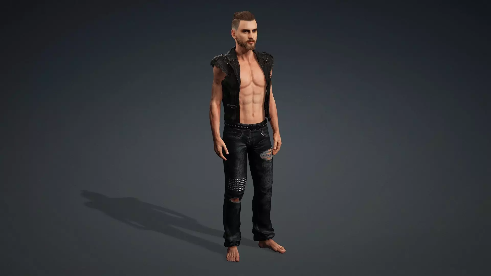 Punk Style Male 3D Character 3D model_10
