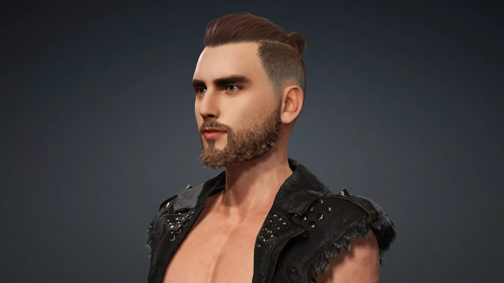 Punk Style Male 3D Character 3D model_8