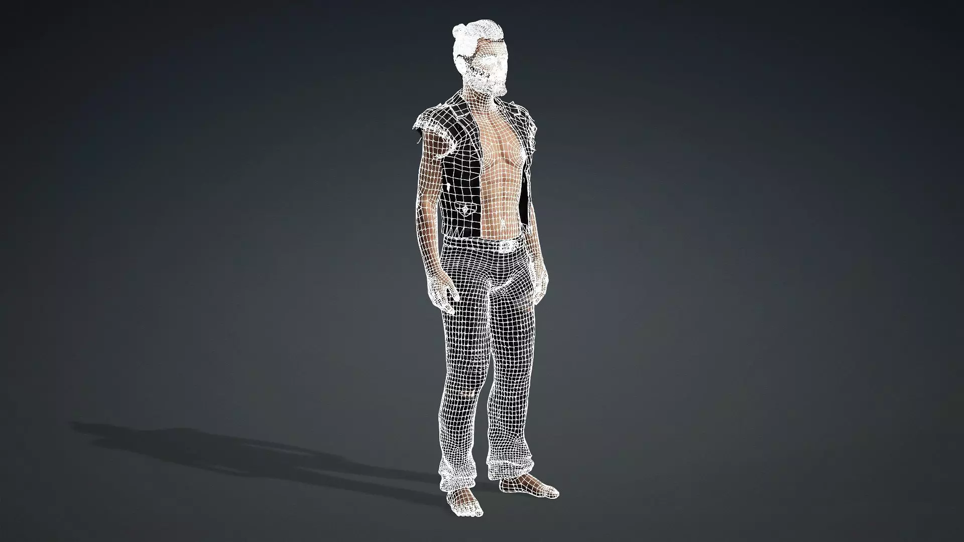 Punk Style Male 3D Character 3D model_20