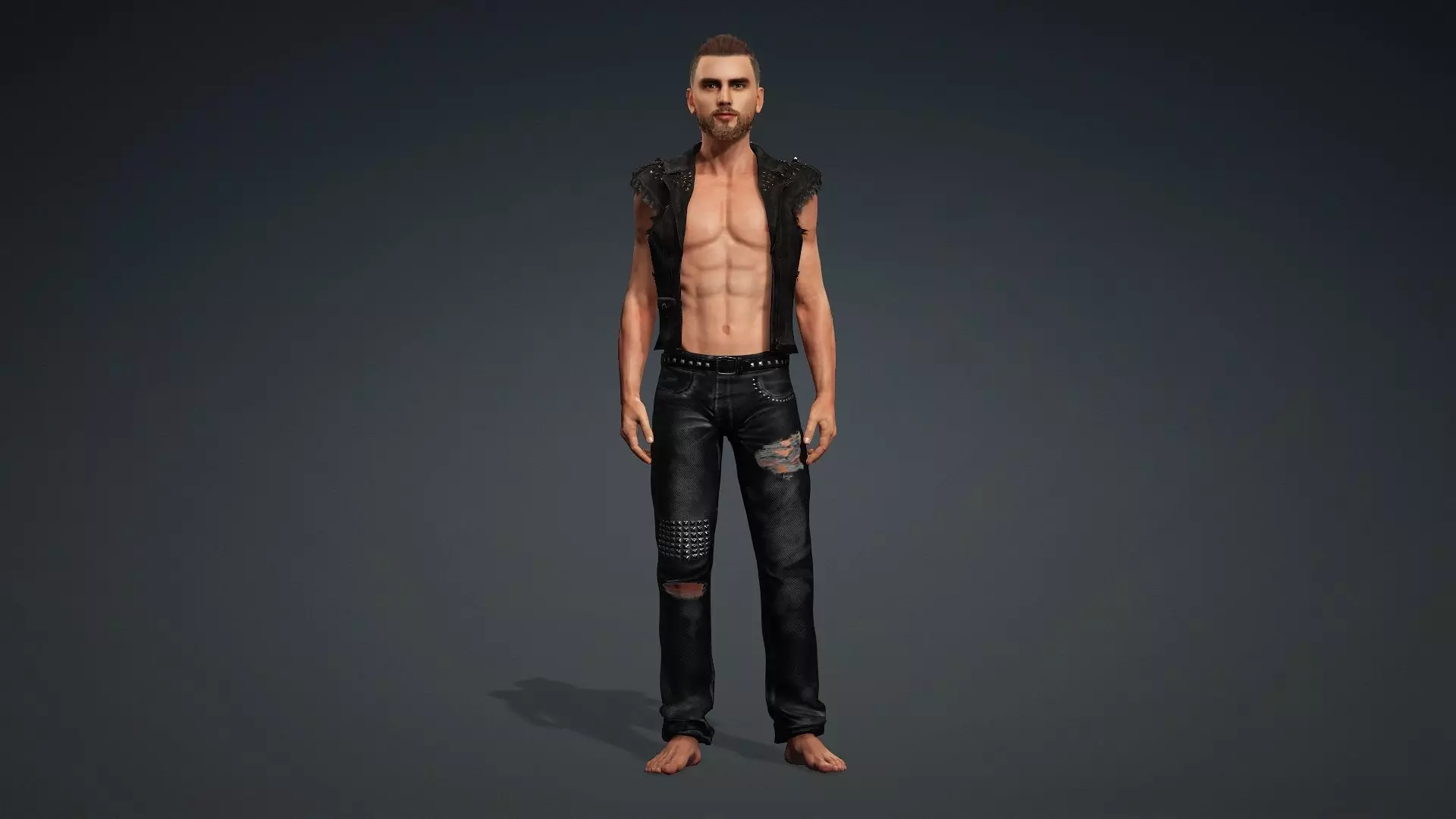 Punk Style Male 3D Character 3D model_2