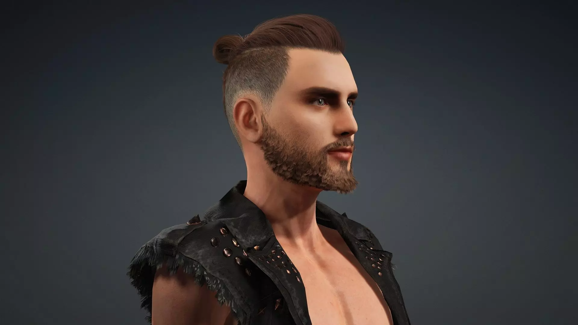 Punk Style Male 3D Character 3D model_9