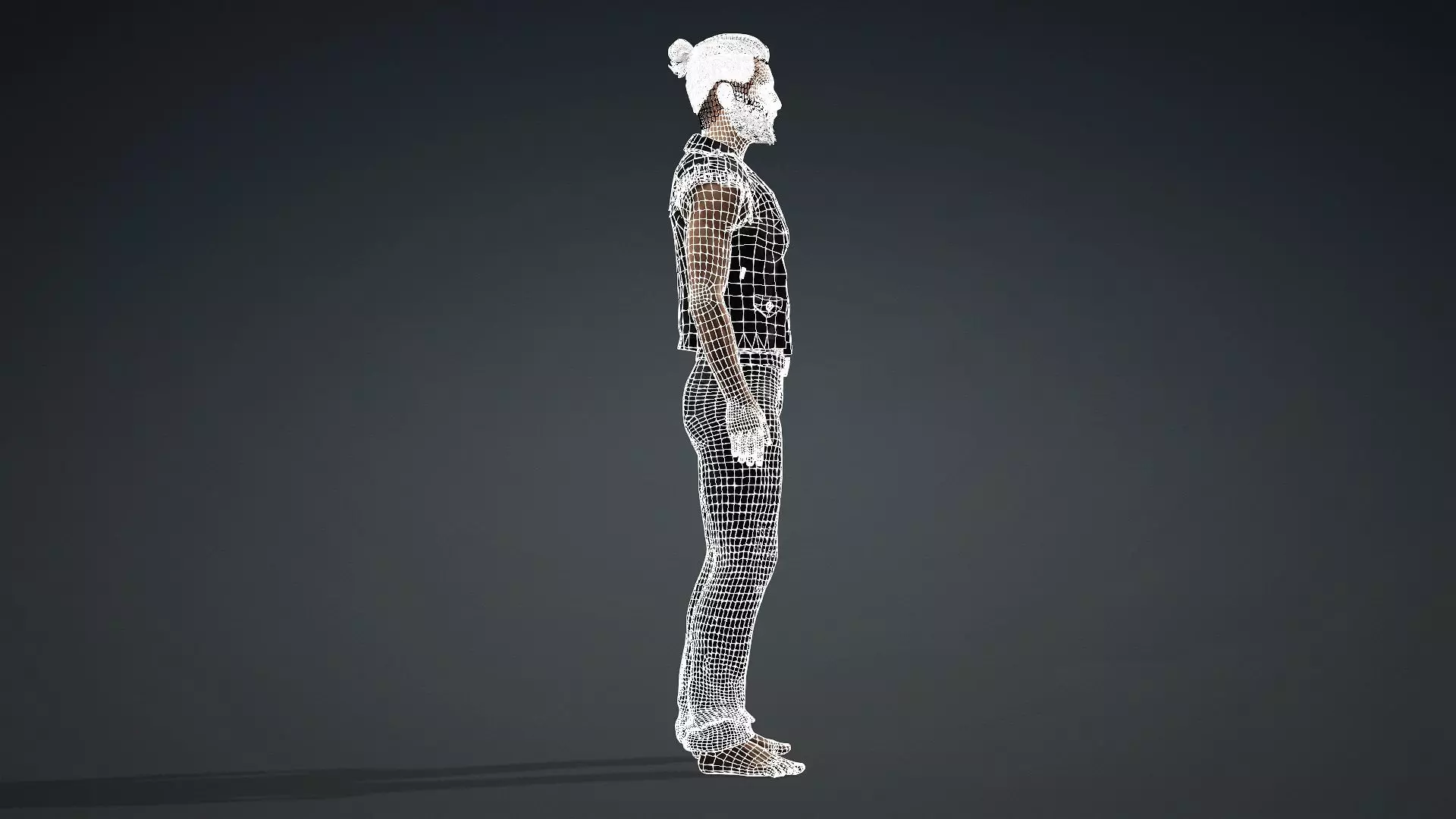 Punk Style Male 3D Character 3D model_13