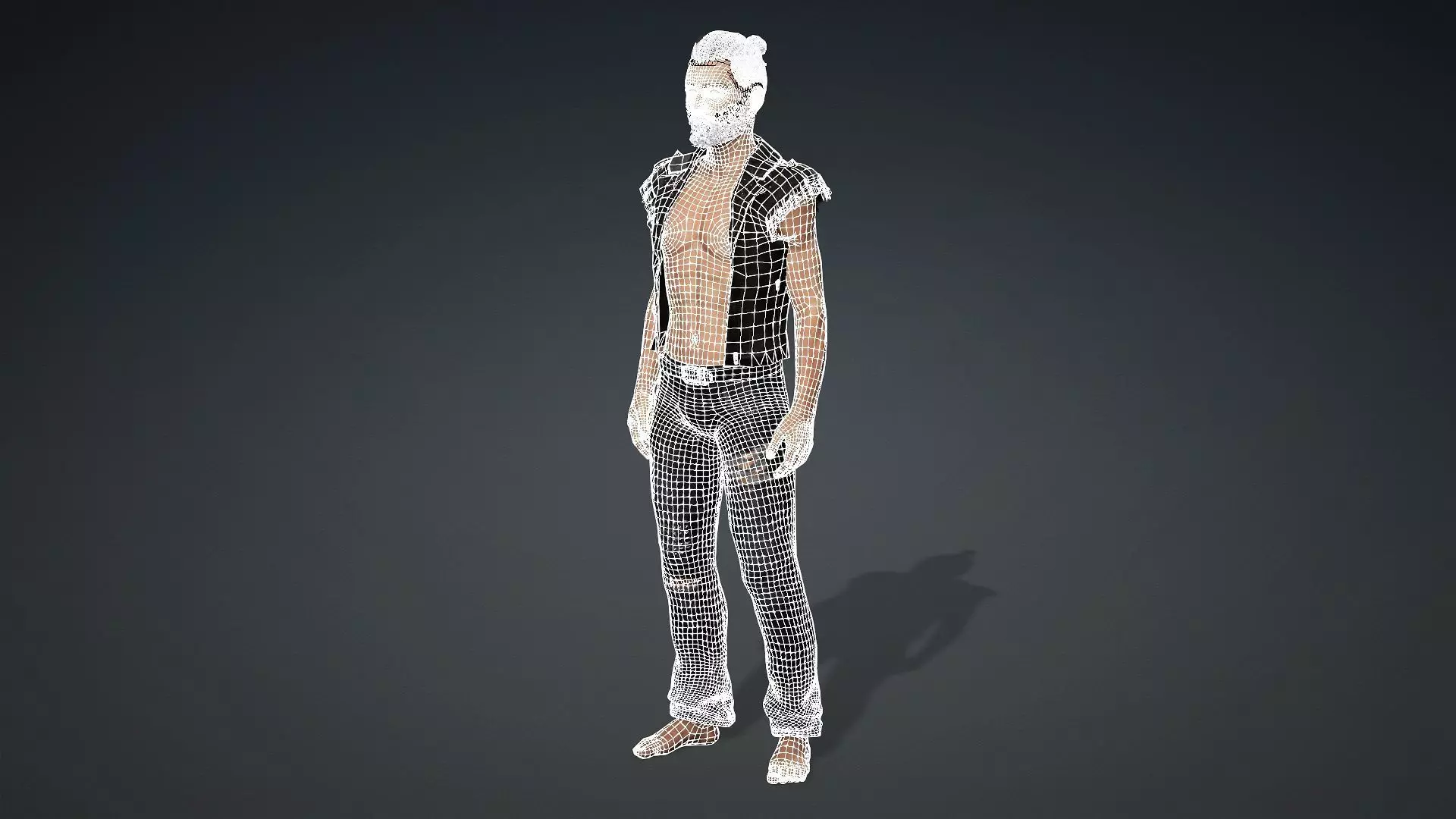 Punk Style Male 3D Character 3D model_21