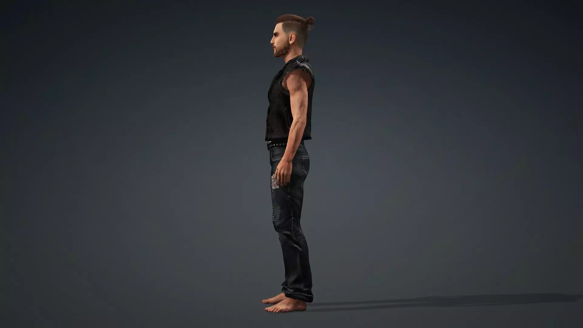Punk Style Male 3D Character 3D model_4