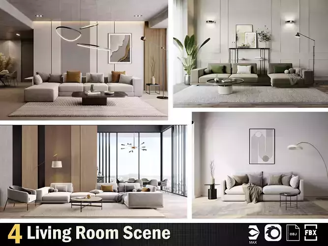 Interior Render-Ready 3D Scene With Natural Lighting VOL 05 3D Model Collection
