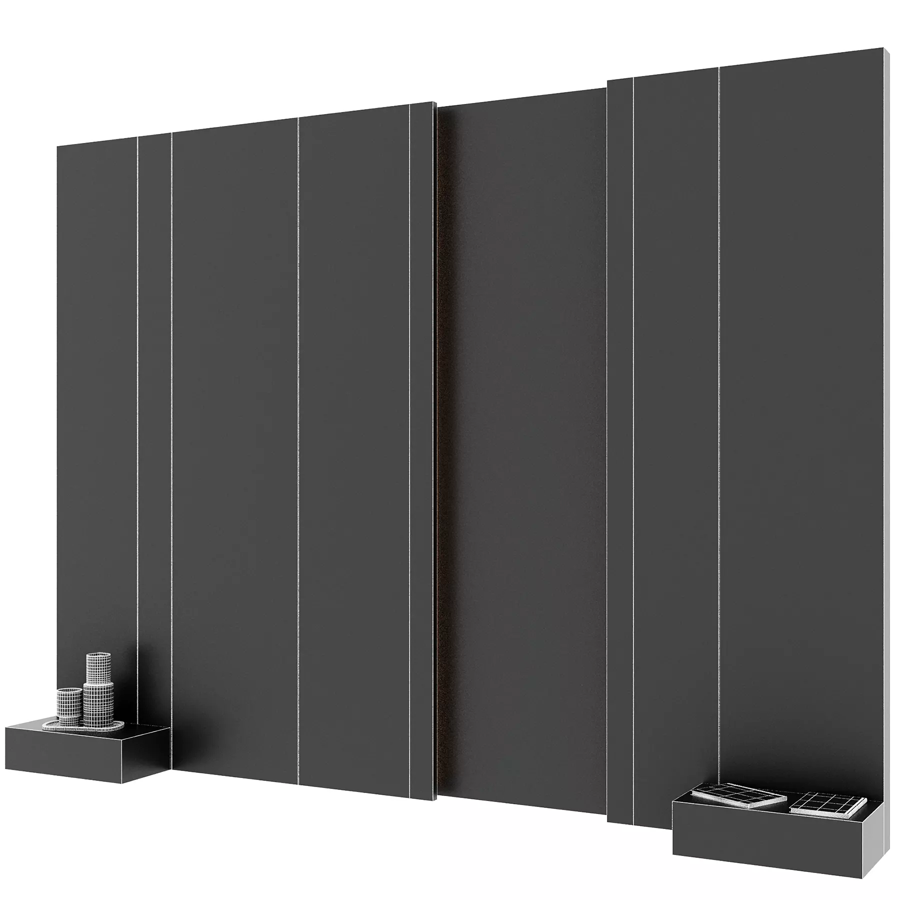 Headboard wall panel 008 3D model_2
