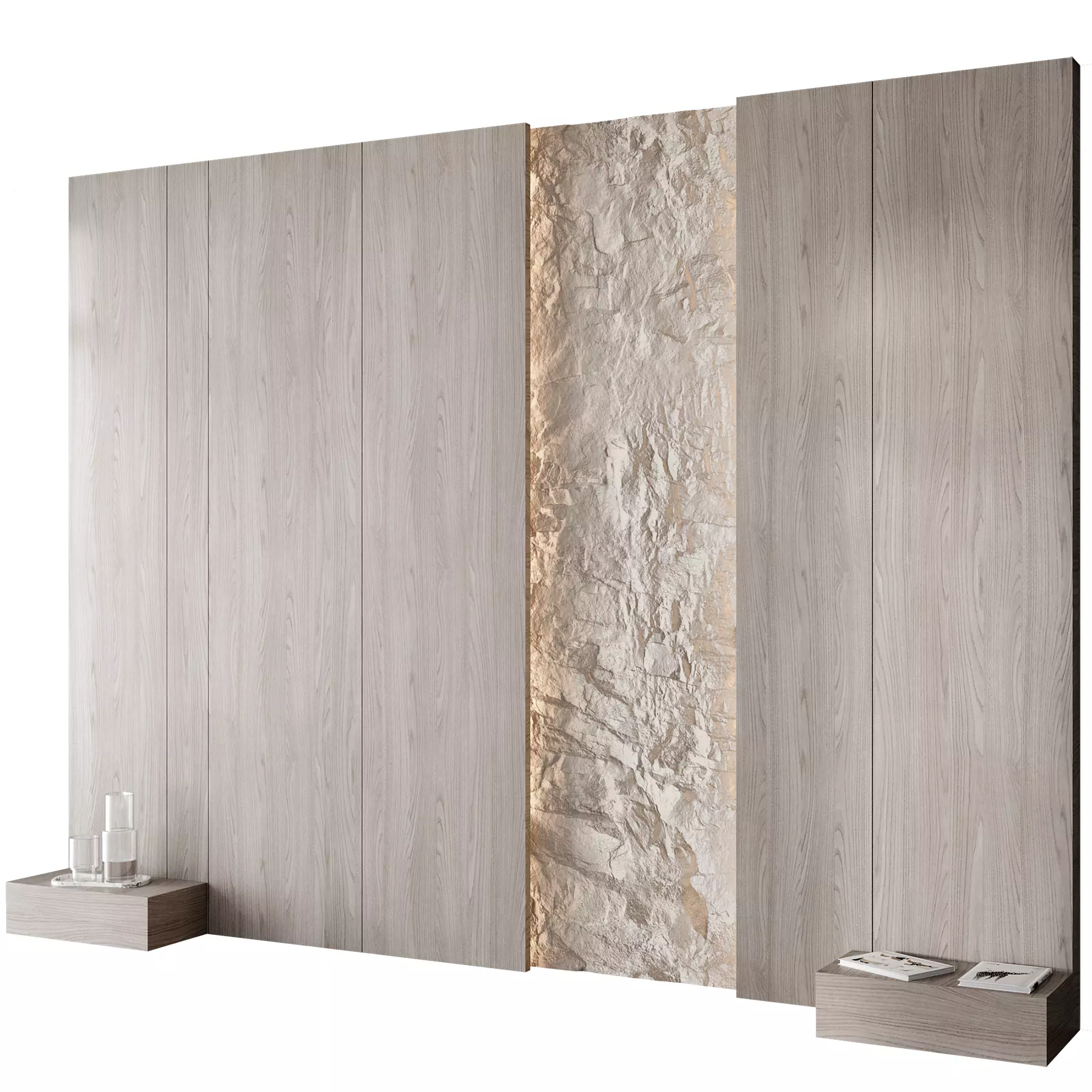 Headboard wall panel 008 3D model_0