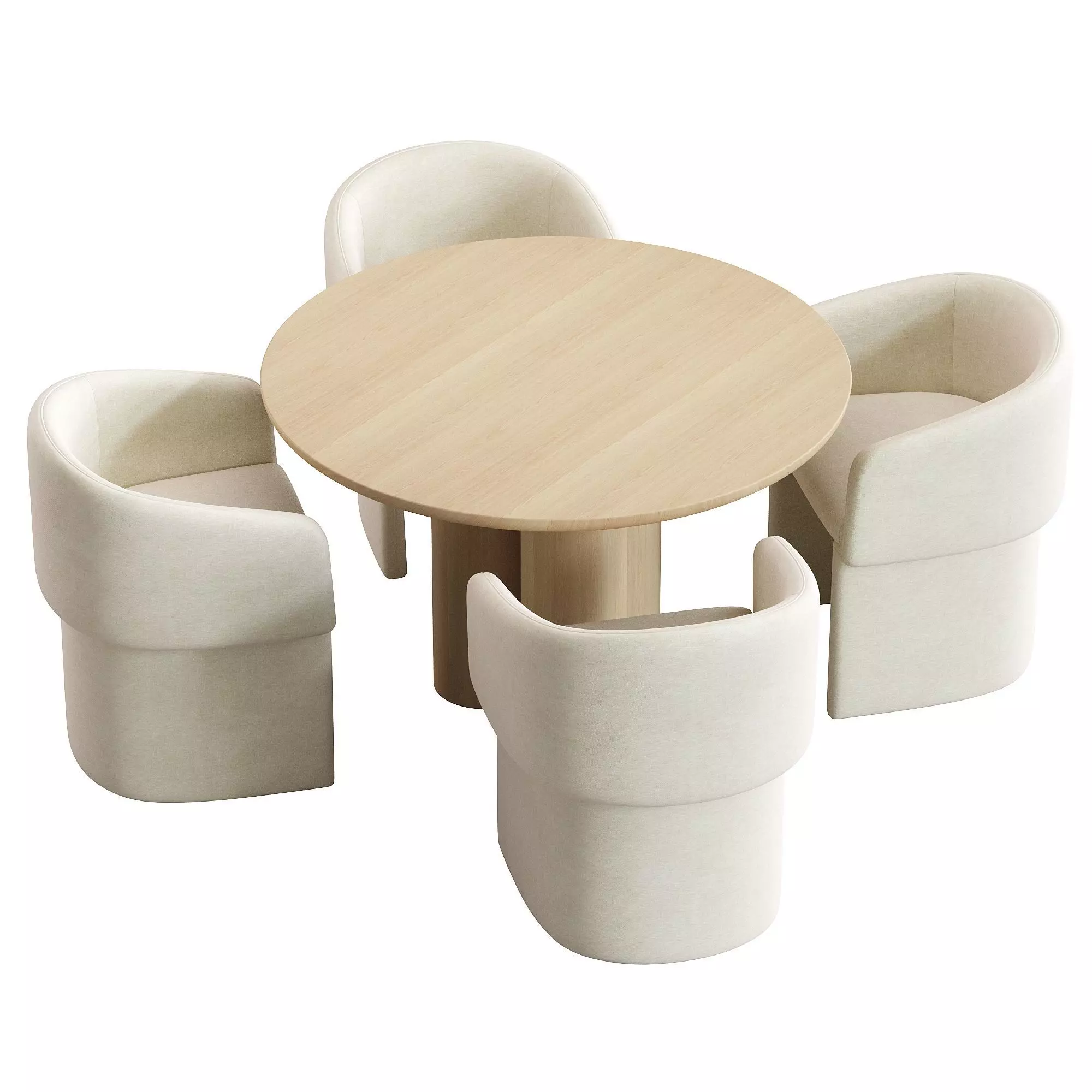 Clementine Dining chair and table 3D model_3