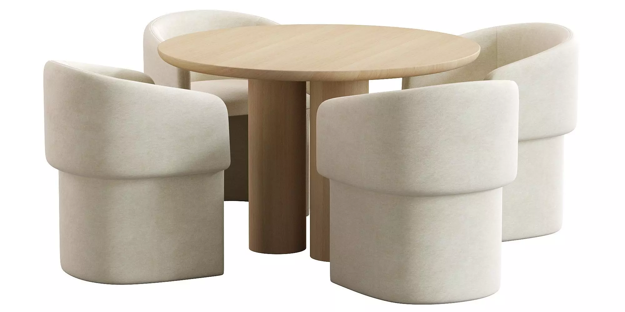 Clementine Dining chair and table 3D model_5