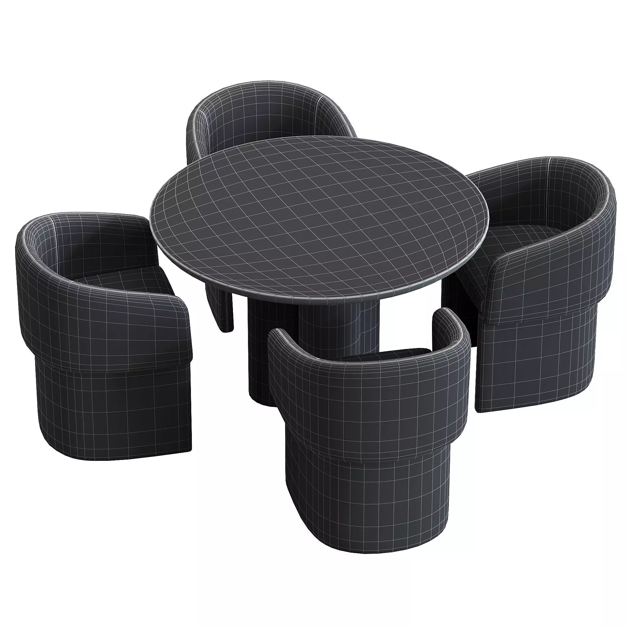 Clementine Dining chair and table 3D model_7