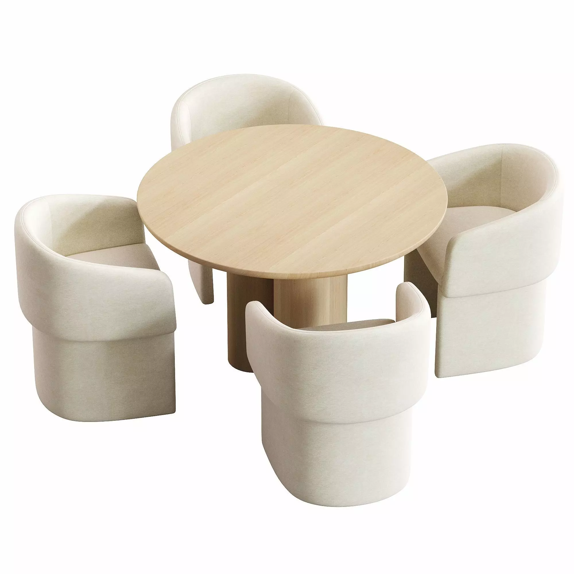 Clementine Dining chair and table 3D model_4