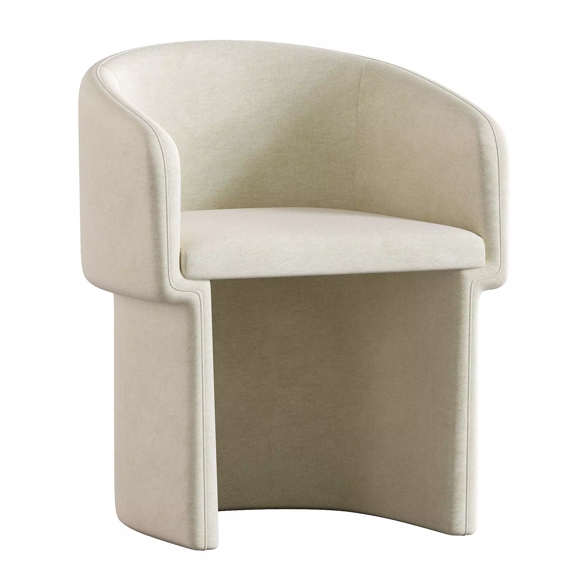 Clementine Dining chair and table 3D model_1