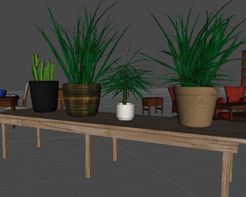 Low Poly Modern Interior Low-poly 3D model_1