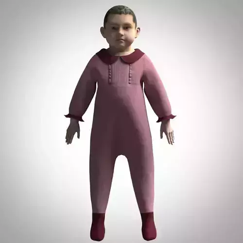 Baby Onesie romper Low-poly 3D model