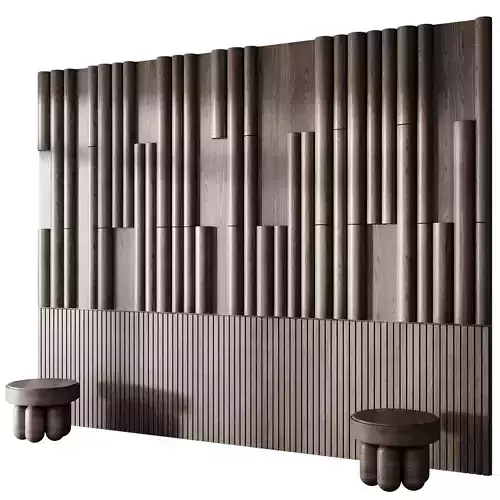 Headboard wall panel 18 Free 3D model