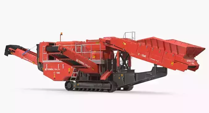 Hydraulic Cone Crusher Machine Terex Finlay C1540 Rigged 3D model