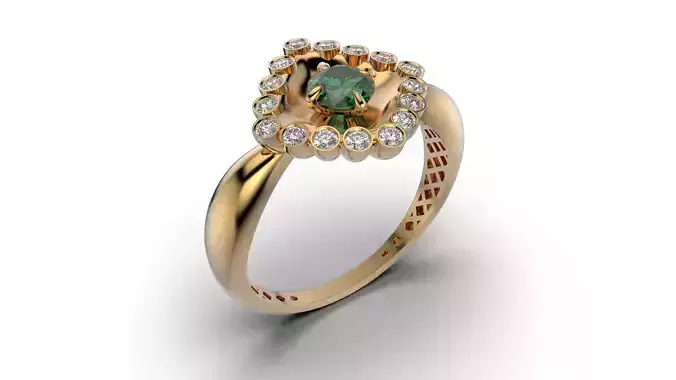 Diamond jewelry ring Coloured Classic all sizes R61 3D print model