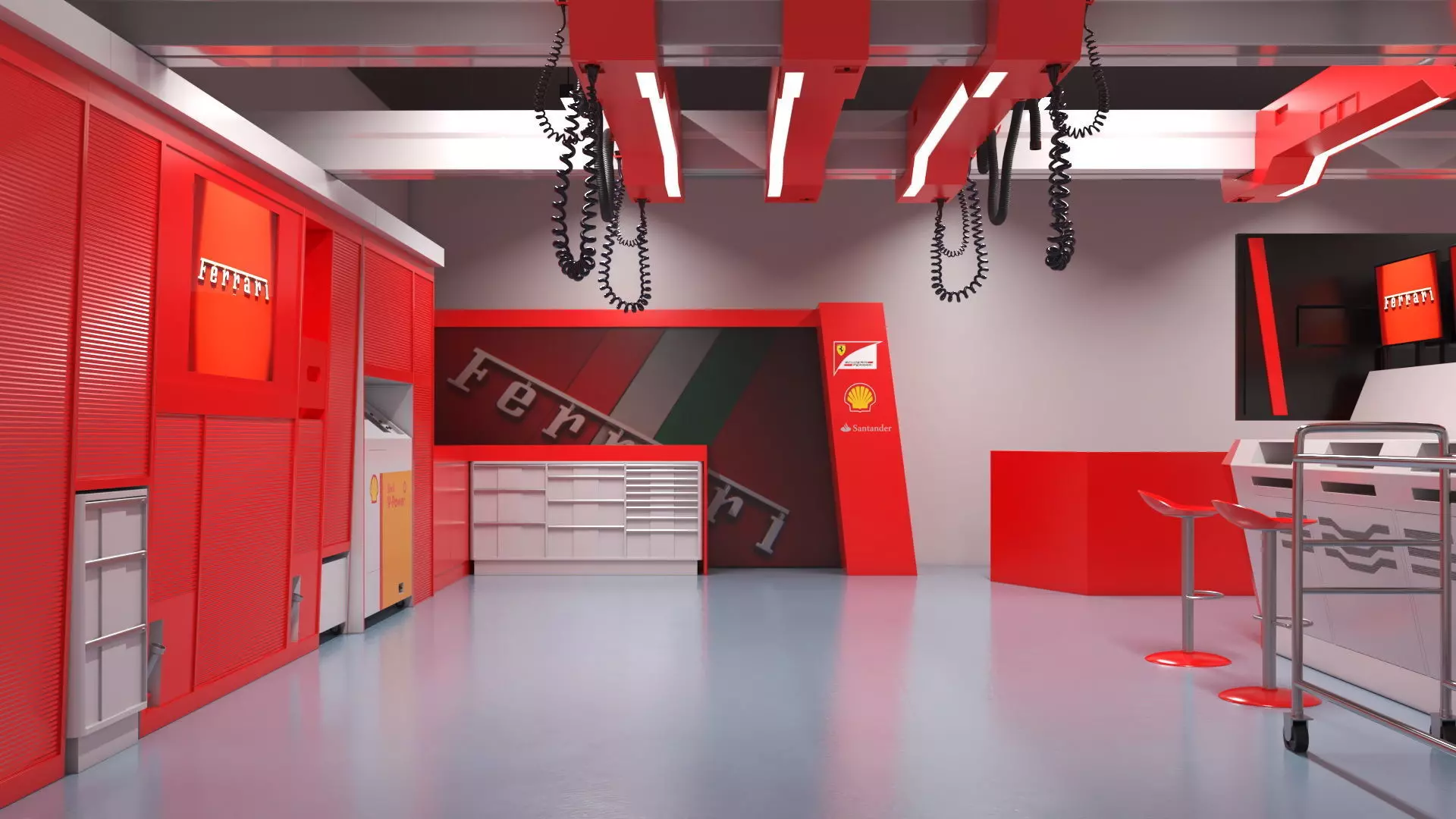 Formula 1 Garage Rigged 3D model_7
