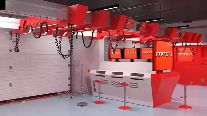 Formula 1 Garage Rigged 3D model