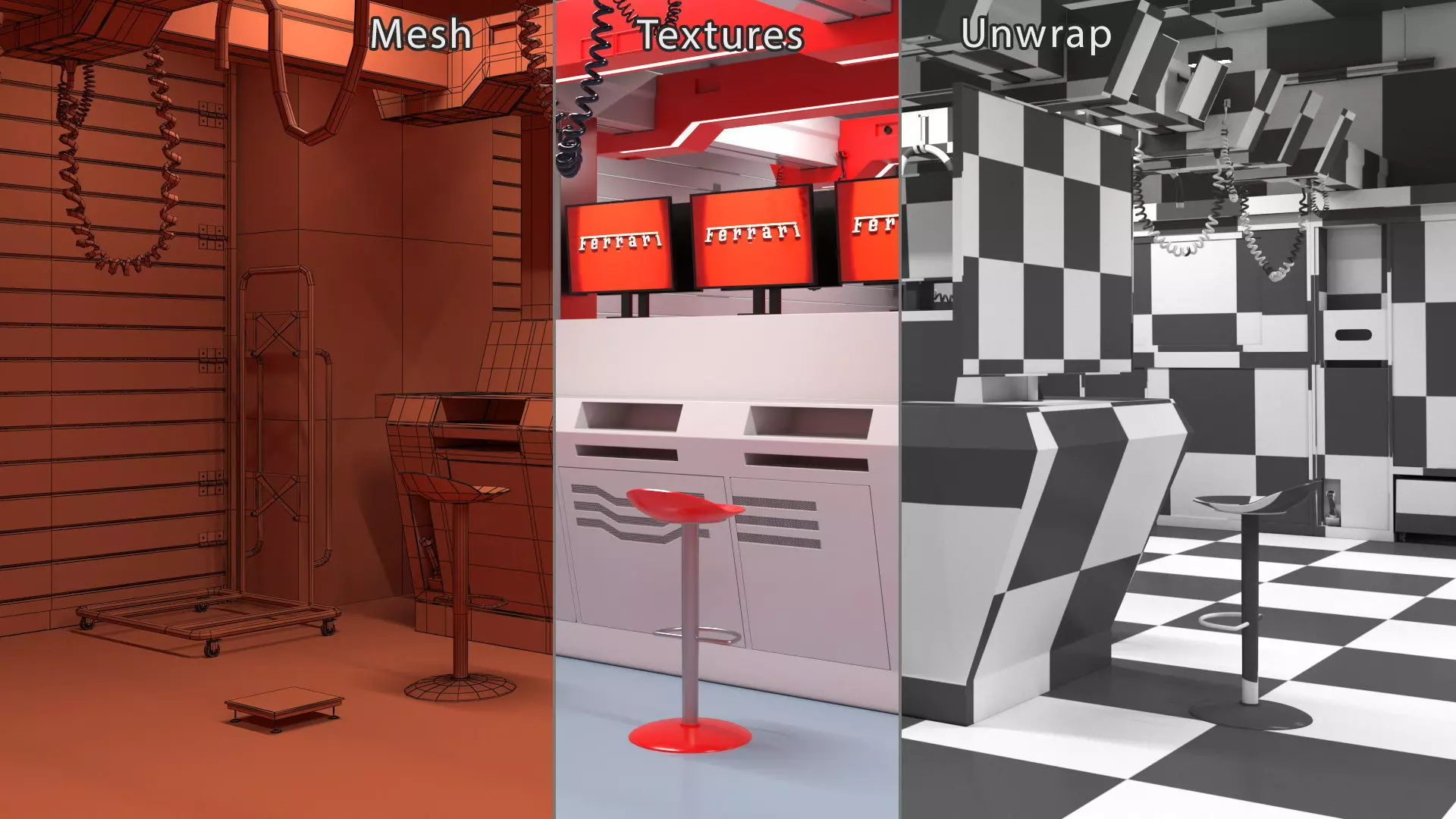 Formula 1 Garage Rigged 3D model_17