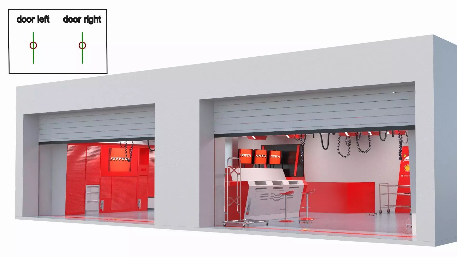 Formula 1 Garage Rigged 3D model_1