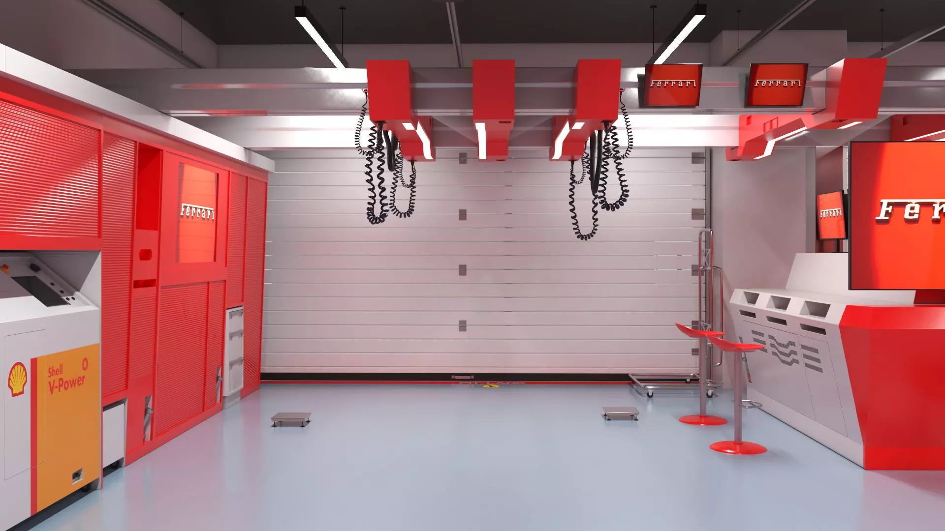 Formula 1 Garage Rigged 3D model_3