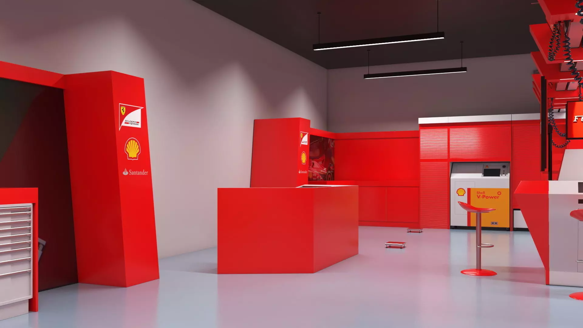 Formula 1 Garage Rigged 3D model_10