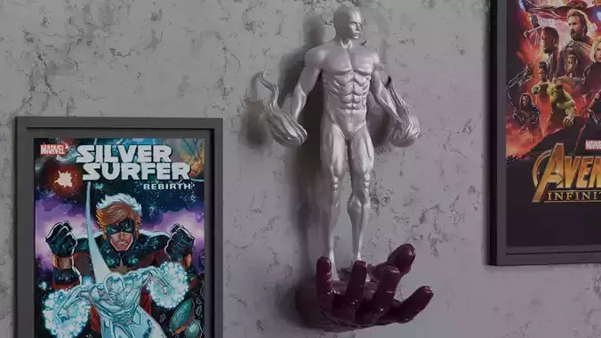 Silver Surfer 3D Model  High Detail STL for 3D Printing