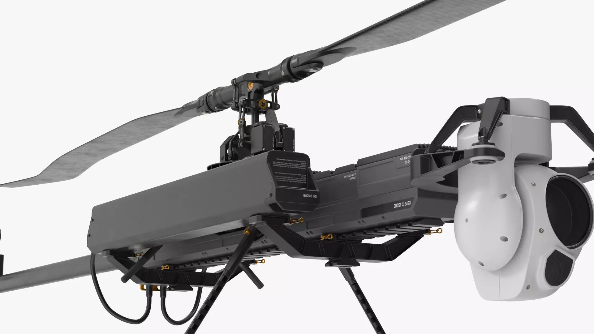 Ghost-X Military Drone Rigged for Maya 3D model_14