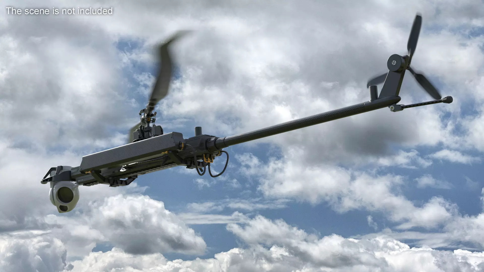 Ghost-X Military Drone Rigged for Maya 3D model_2