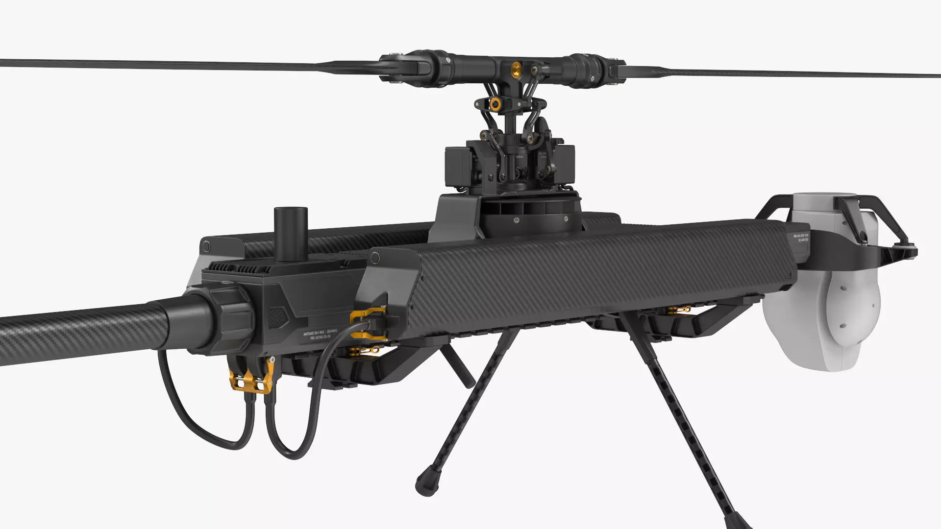 Ghost-X Military Drone Rigged for Maya 3D model_15