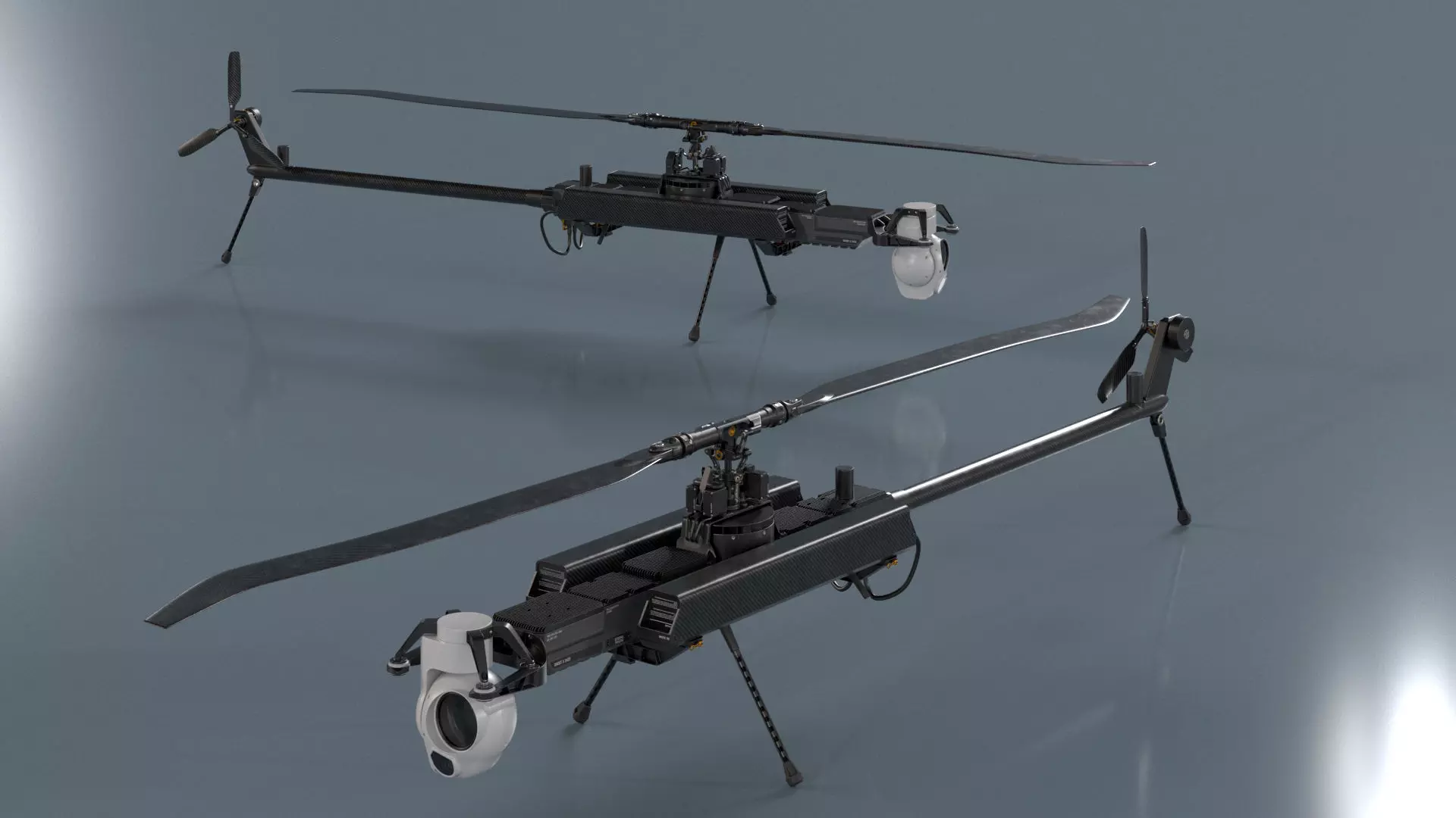 Ghost-X Military Drone Rigged for Maya 3D model_5