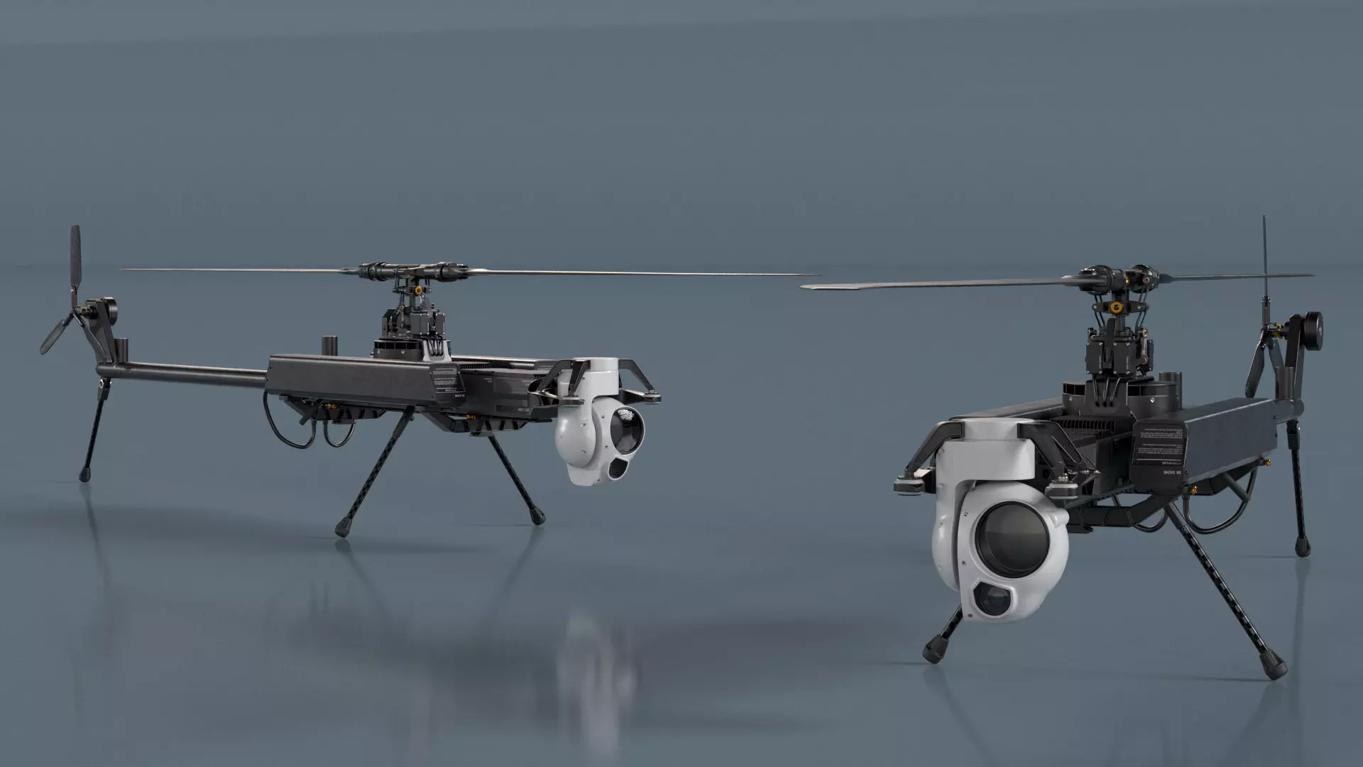 Ghost-X Military Drone Rigged for Maya 3D model_4