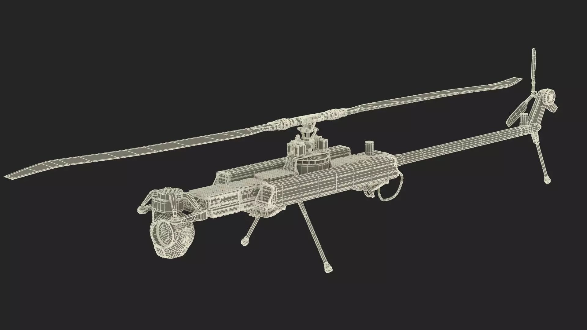 Ghost-X Military Drone Rigged for Maya 3D model_24