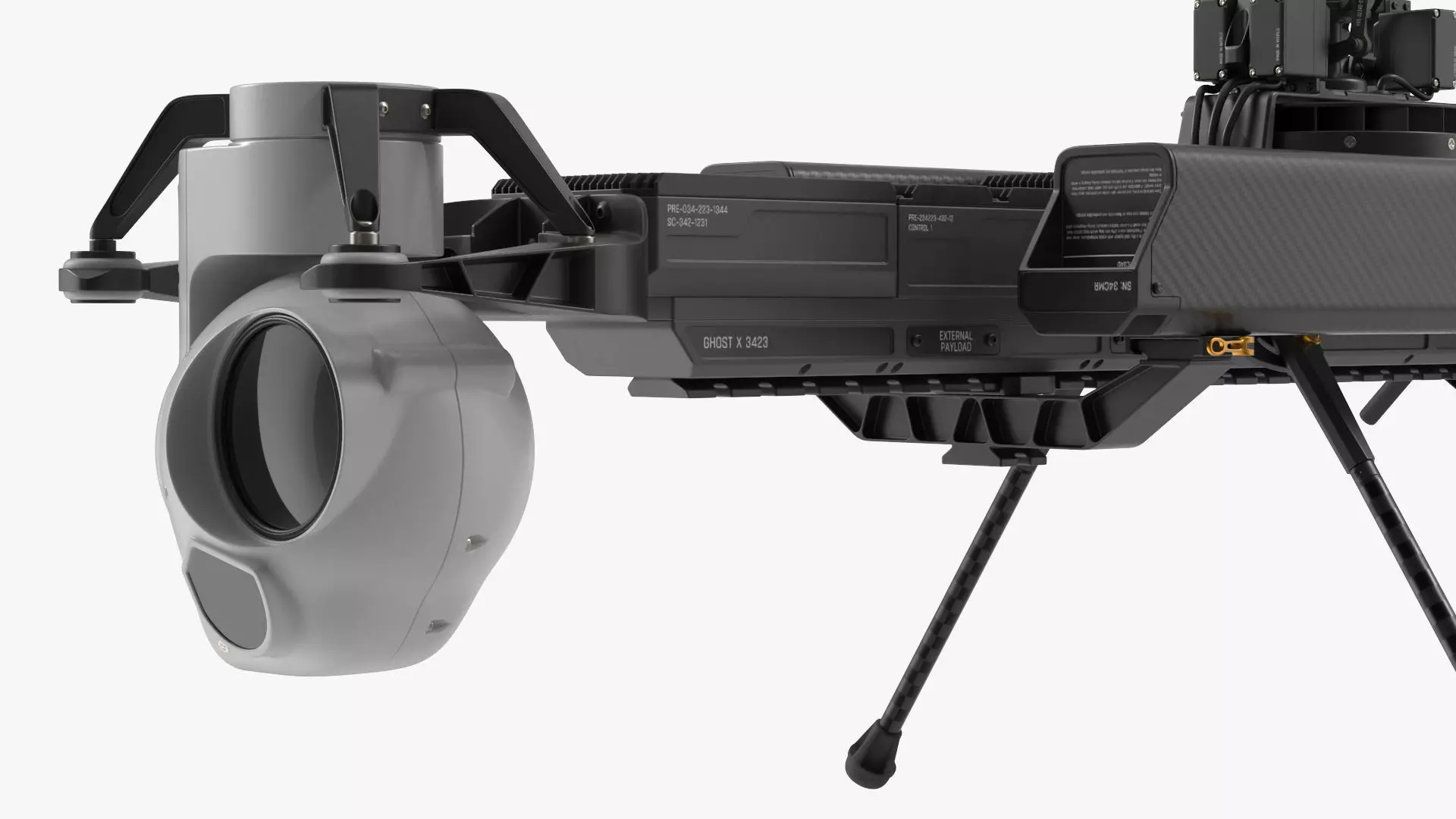 Ghost-X Military Drone Rigged for Maya 3D model_10